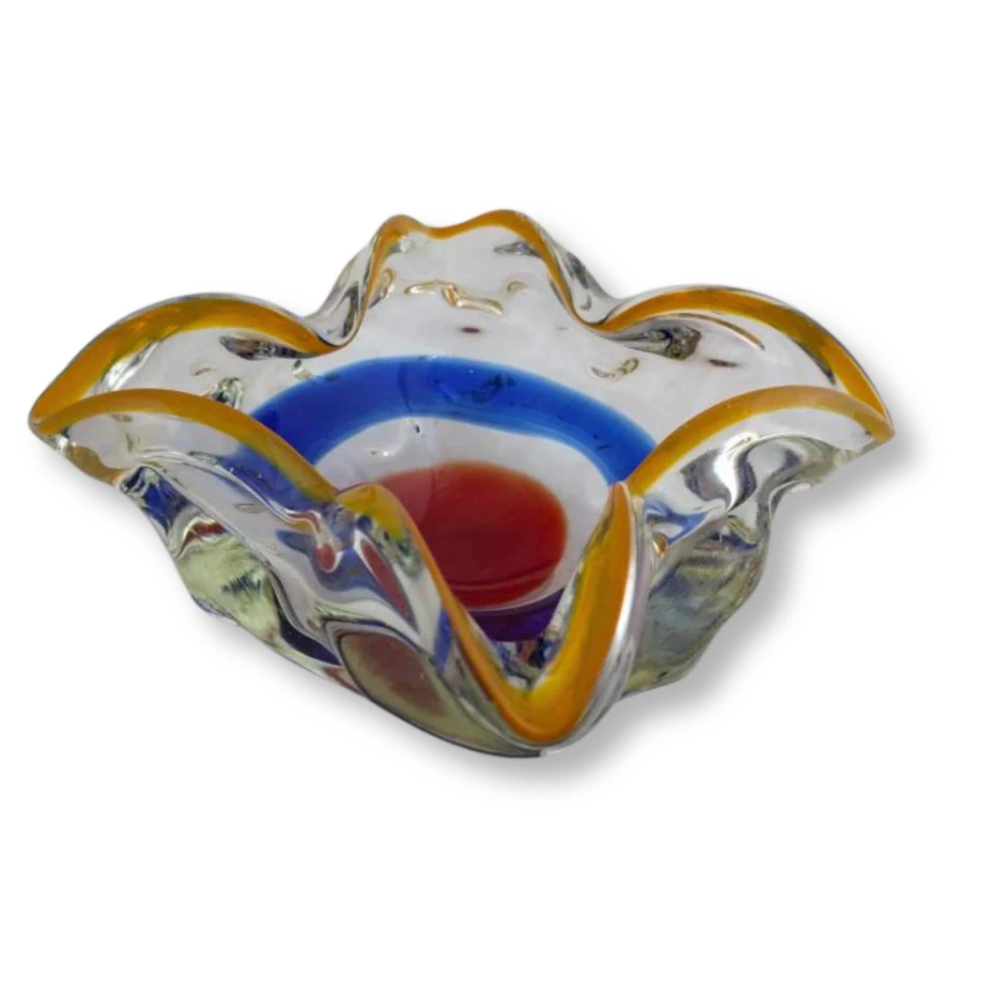 Murano Ashtray - 1960s Murano Art Glass Mini Deco Dish, Vintage Trinket Dish & Vide Poche, Unique Home Decor Piece