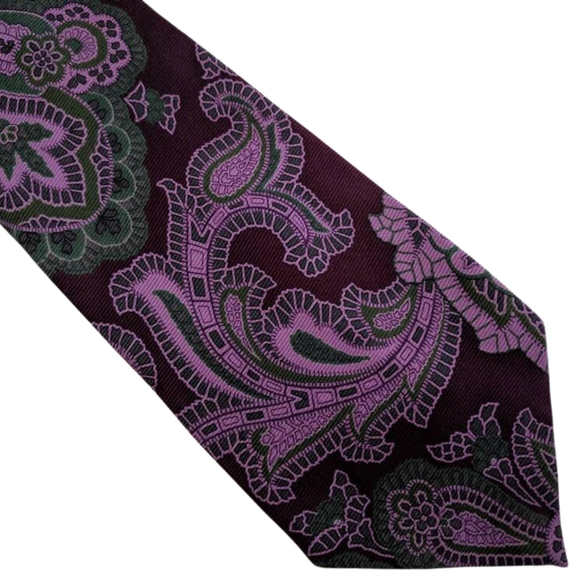 Luxury Etro Milano necktie in rich purple silk, made in Italy - Elegant Etro men’s accessory