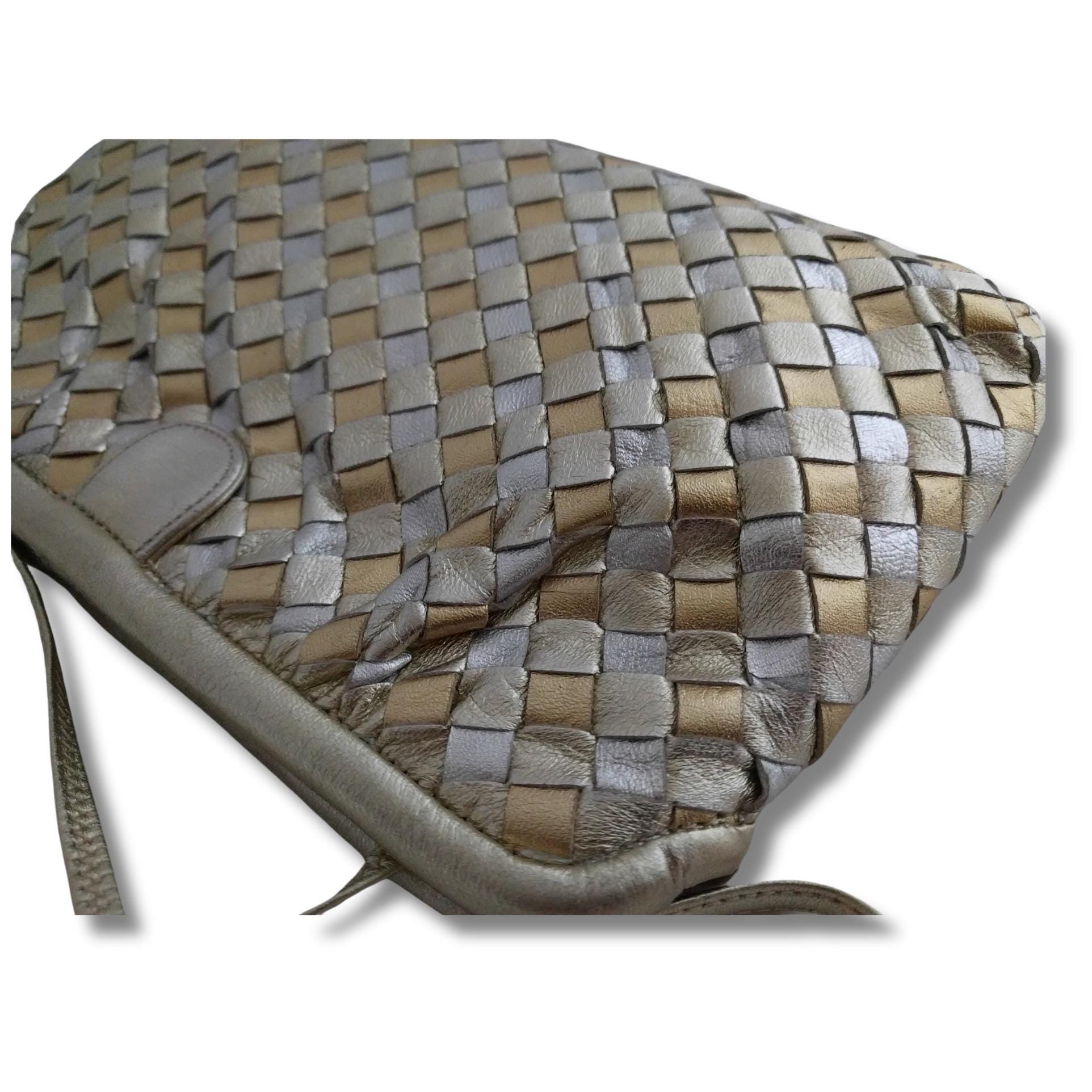 Morris Moskowitz vintage metallic crossbody bag, pop-open frame closure