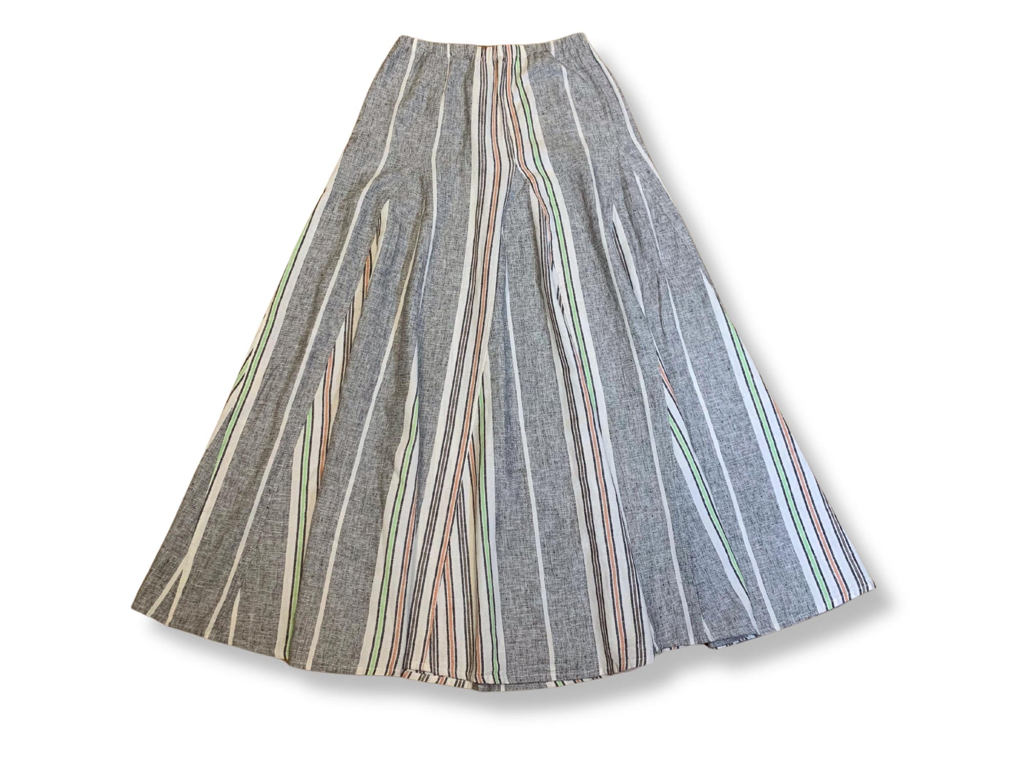 For Cynthia maxi skirt, viscose linen blend, A-line style, elastic waistband, size S