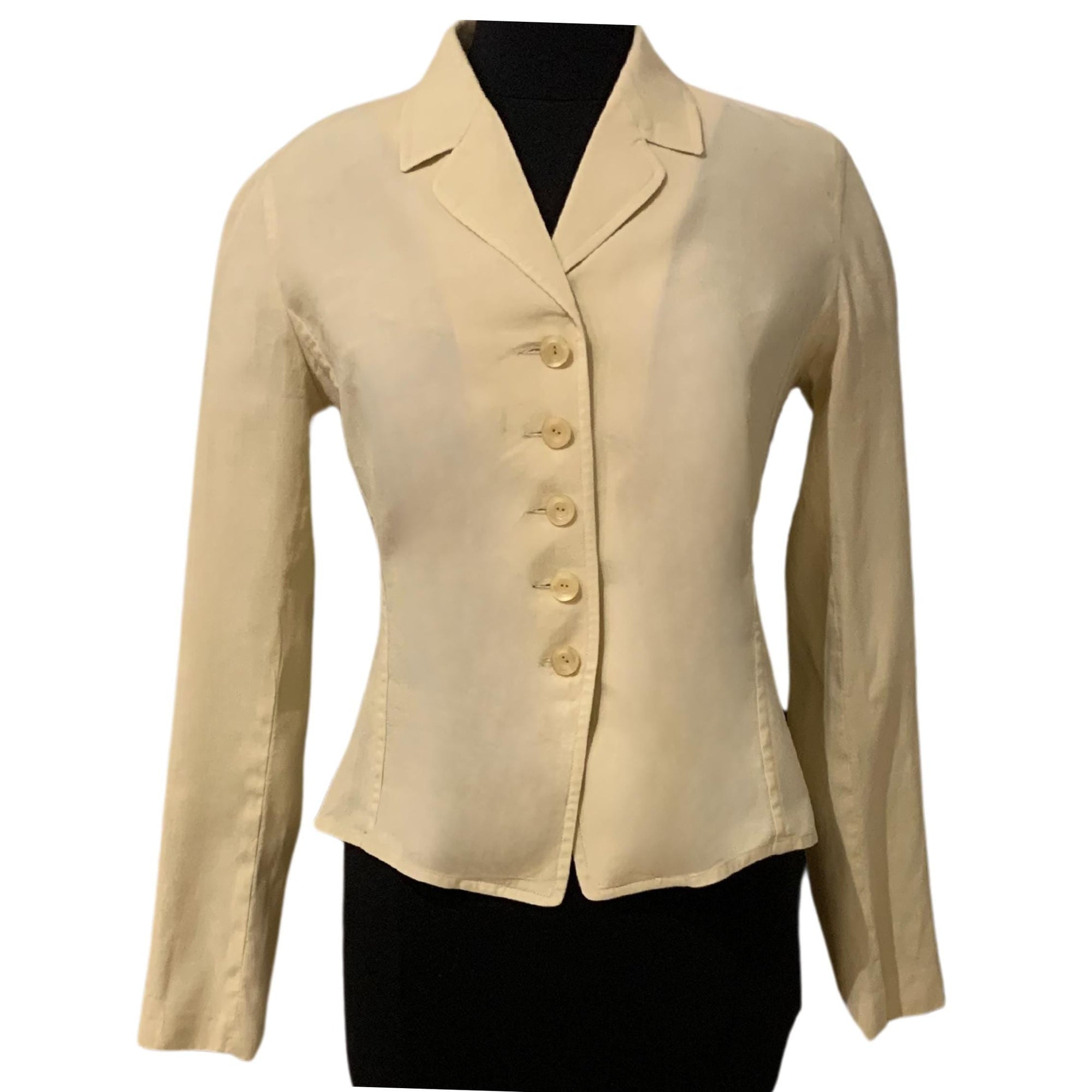 Kenzo Paris beige linen-blend jacket, waist-length, slim fit, size 40 FR (EU 38)