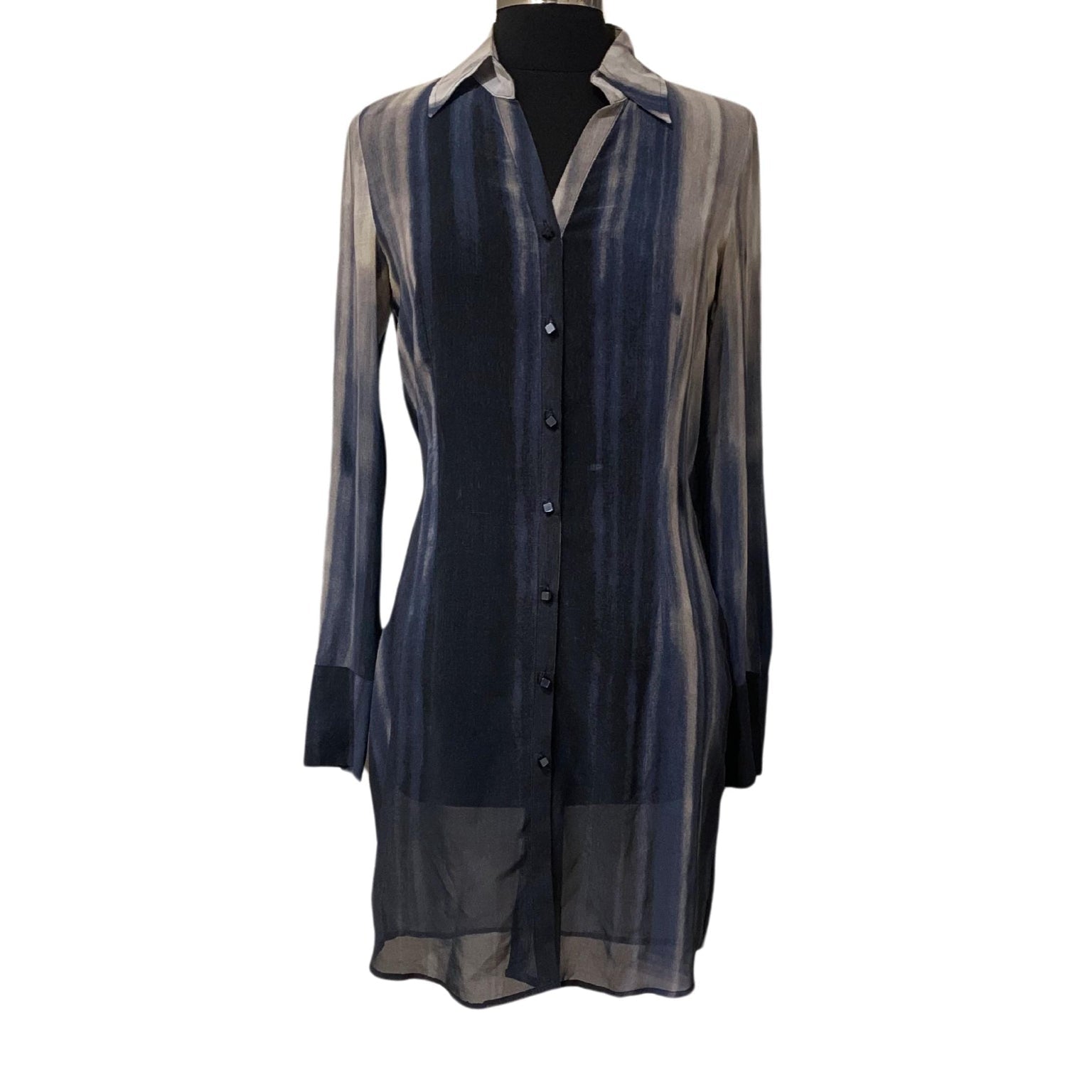 Feminine tailored Bandolera shirt, tie belt, relaxed fit, classic sophisticated wardrobe piece