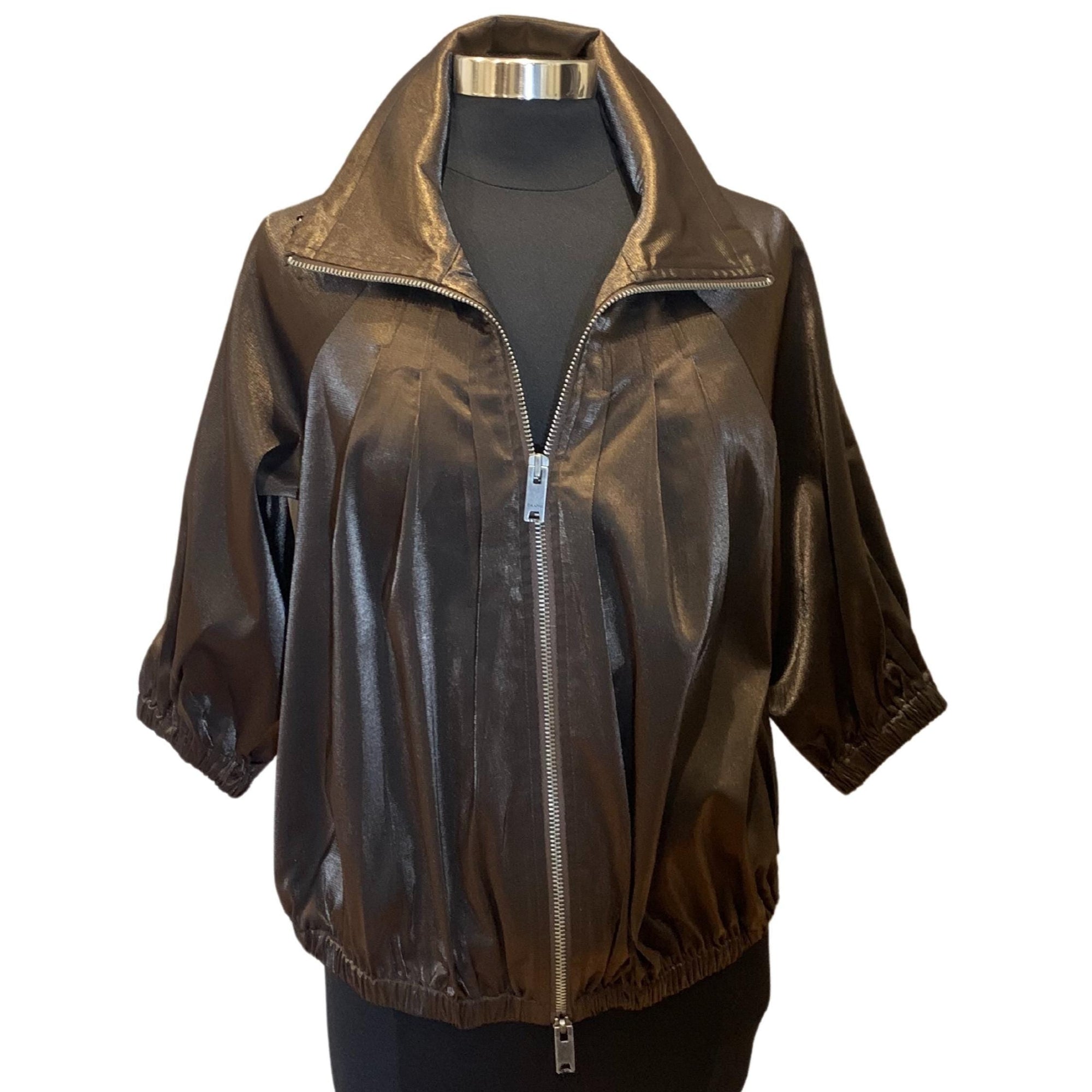 DKNYC metallic brown bomber jacket blazer, size M, pre-loved luxury fashion