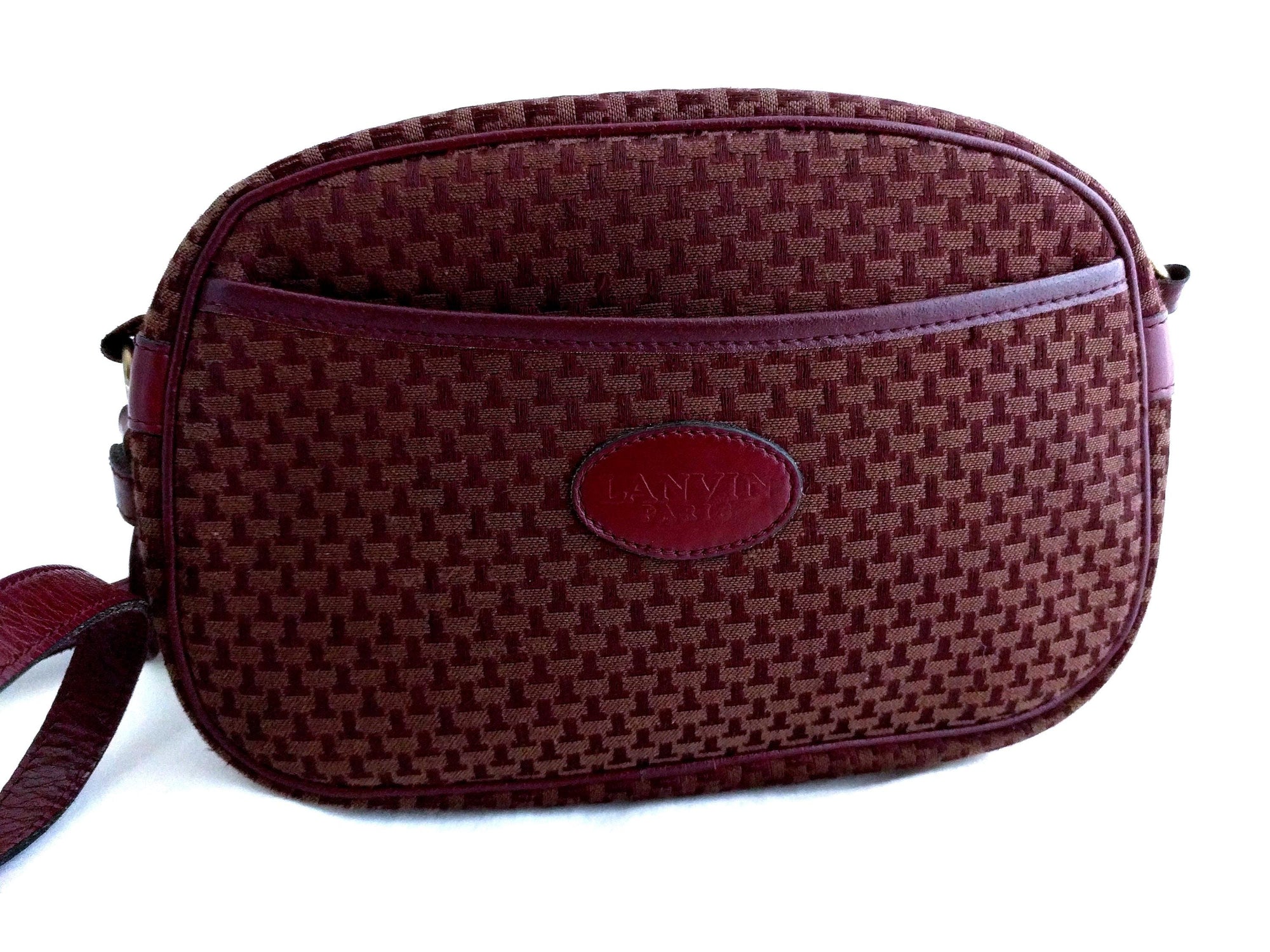 LANVIN purse - Lanvin crossbody- Lanvin shoulder bag - Vintage Lanvin burgundy bag - Beautiful and timeless