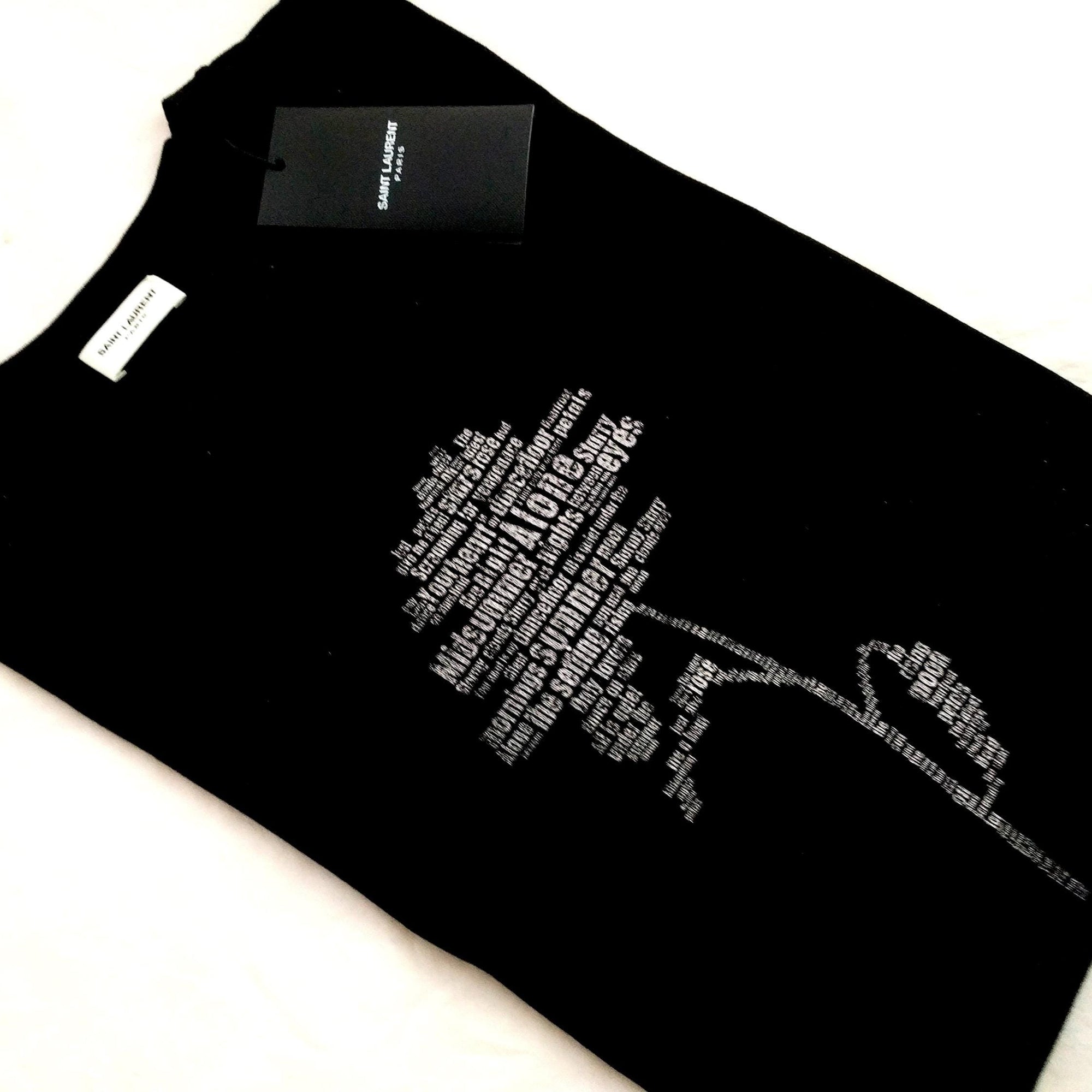 Authentic Saint Laurent black crewneck t-shirt, made in Italy, with original tags - Designer wardrobe essentials - 100% cotton Saint Laurent top