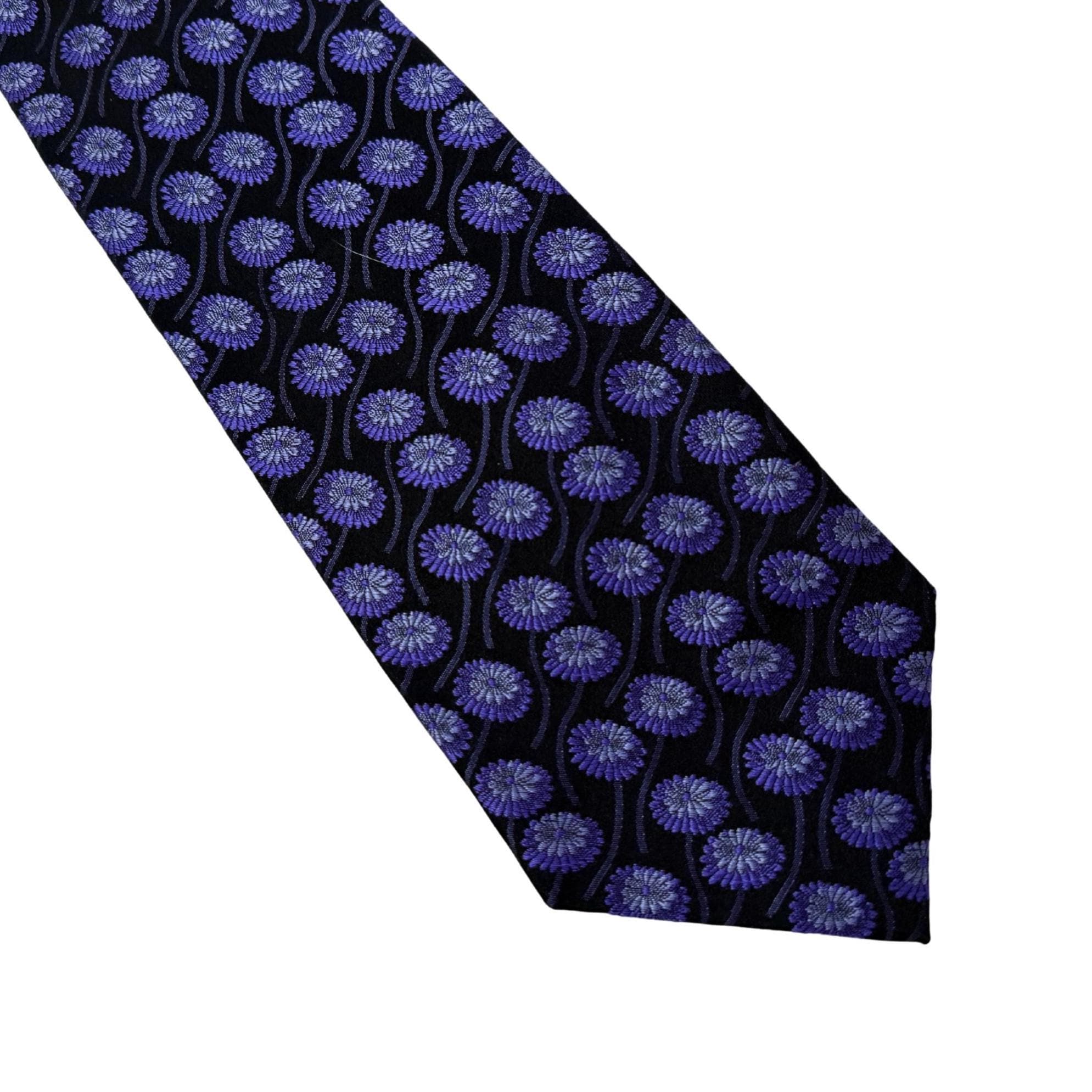 Paul Smith 9.5cm Pure Silk Tie - Blue Floral with Hidden Rose