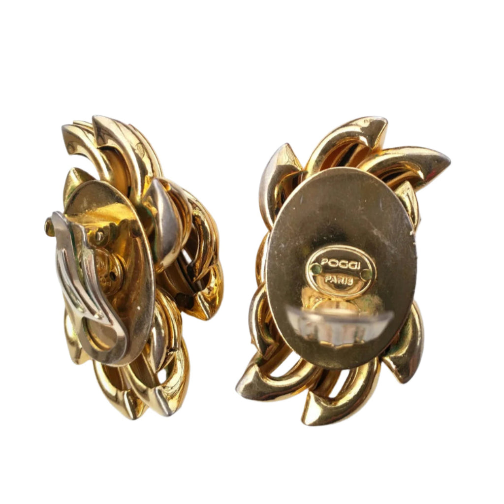 POCCI PARIS Earrings – Vintage French Designer Jewelry, Signed, Rare Parisian Style, Handmade in France