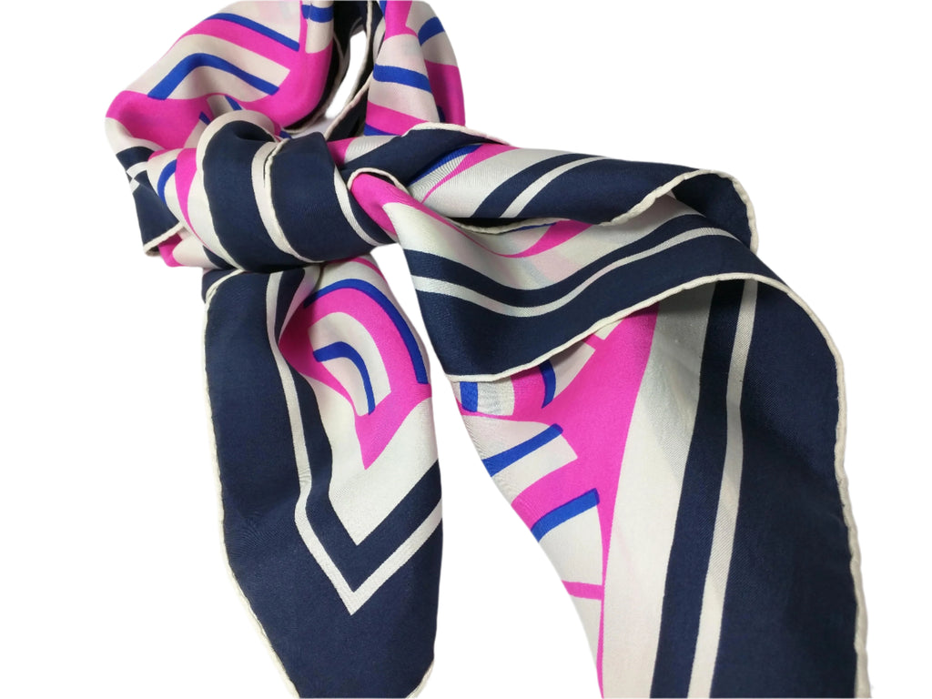 Vintage Pietro Bellotti Silk Scarf – Rare Foulard, Hand-Rolled Edges, Square Silk Scarf, 29" x 29", Designer Signature Accessory