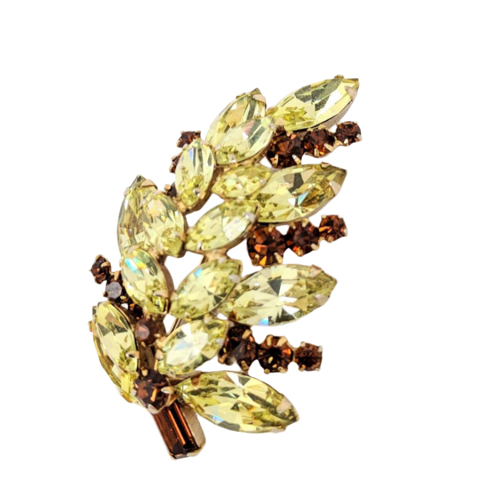 Vintage Sherman Rhinestone Brooch & Earring Set -Mint condition