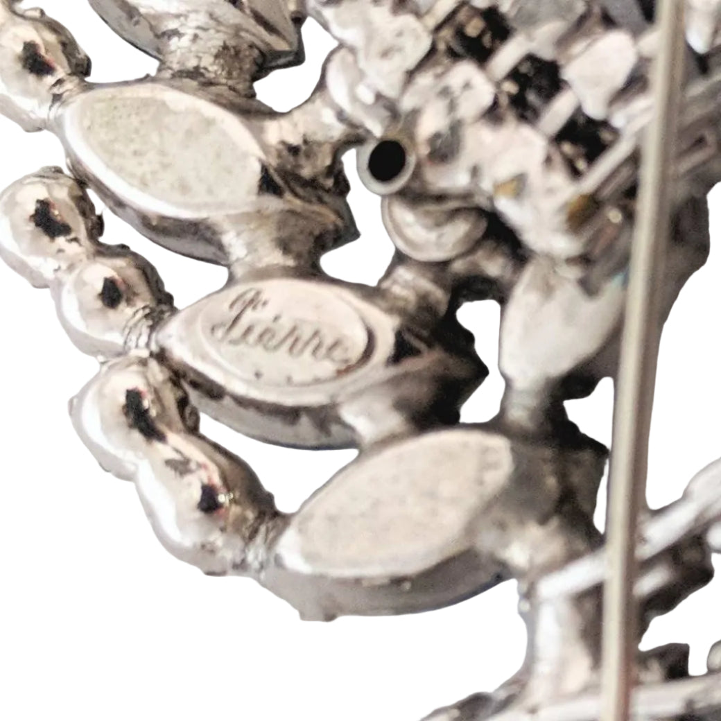 Vintage statement brooch by Pierre, marquise and round-cut Aurora Borealis stones - Pierre Bird of Paradise brooch