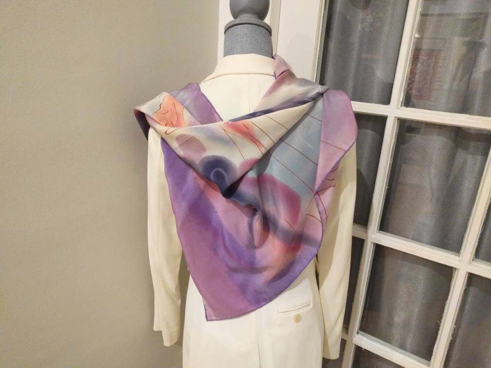 Vintage Dali Scarf, Rare Designer Headscarf, La Divine Comedie Canto 24, Salvador Dali Collection, Unique Gift for Art Lovers