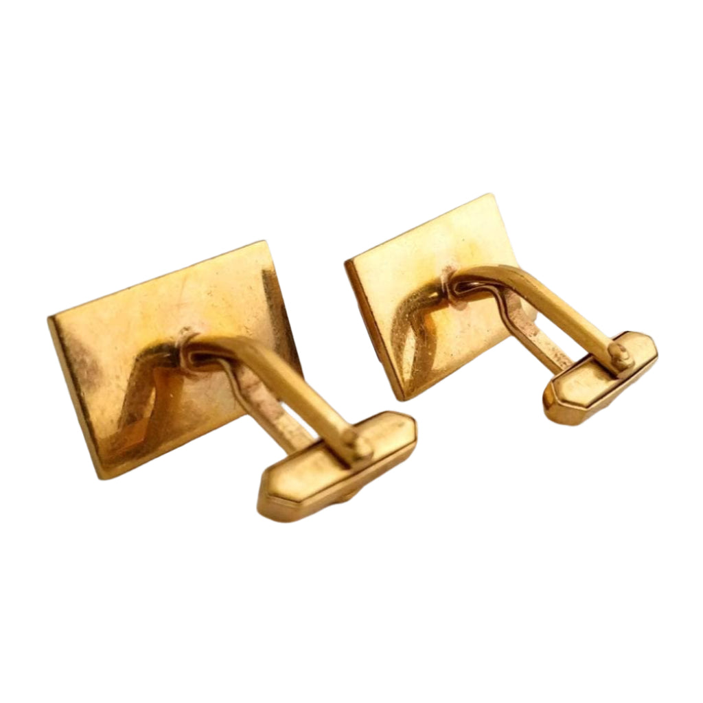 Vintage cufflinks by AMERIK - Carnelian glass and gold plated cufflinks