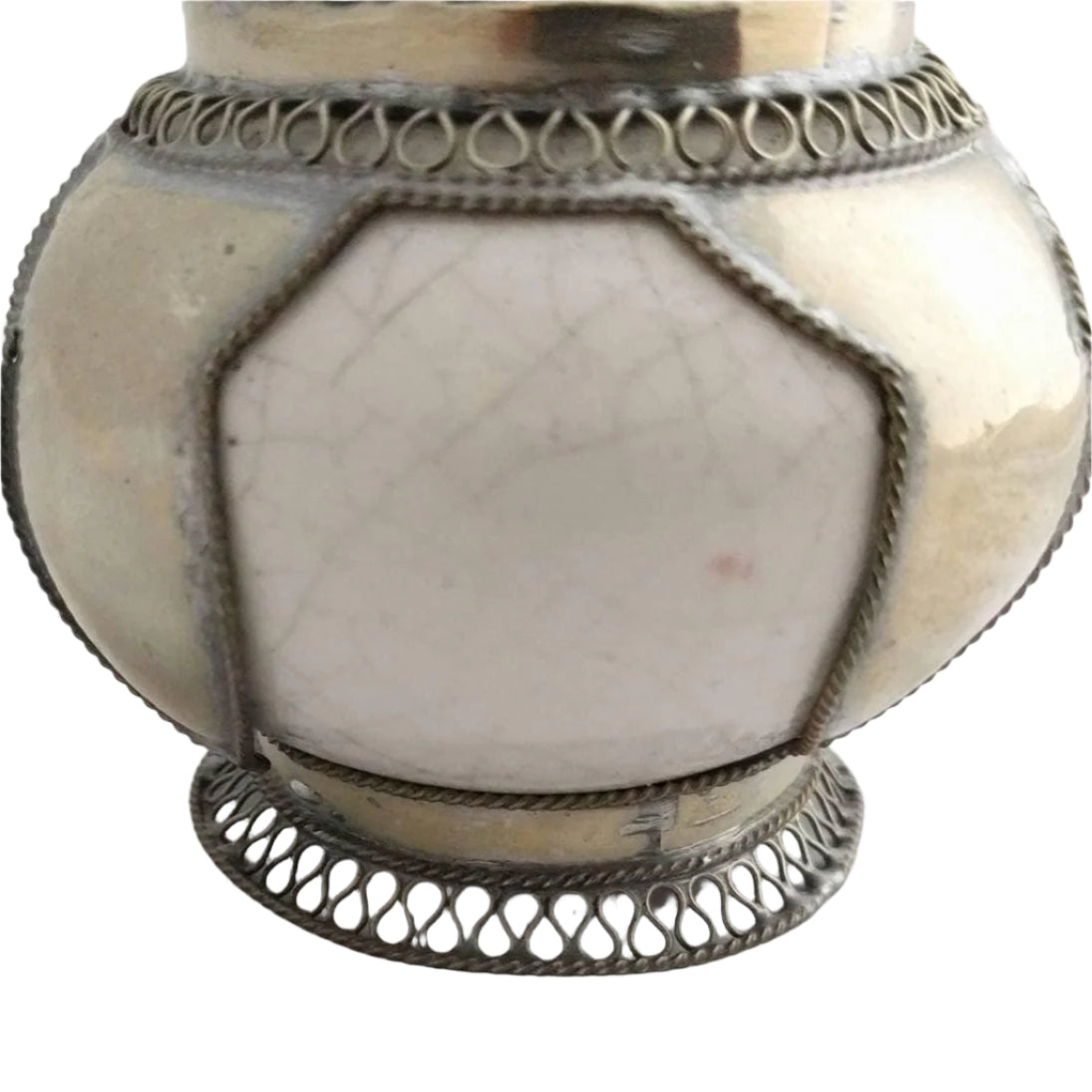 Gulabpash Vintage Rosewater Sprinkler – Mid-Century Italian Ceramic & Silverplate Home Decor