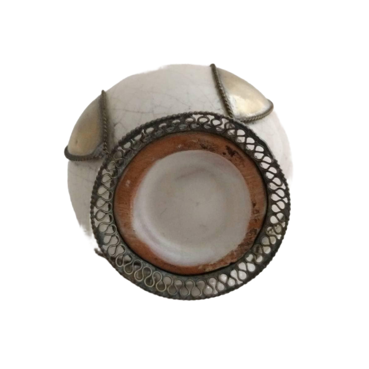 Gulabpash Vintage Rosewater Sprinkler – Mid-Century Italian Ceramic & Silverplate Home Decor