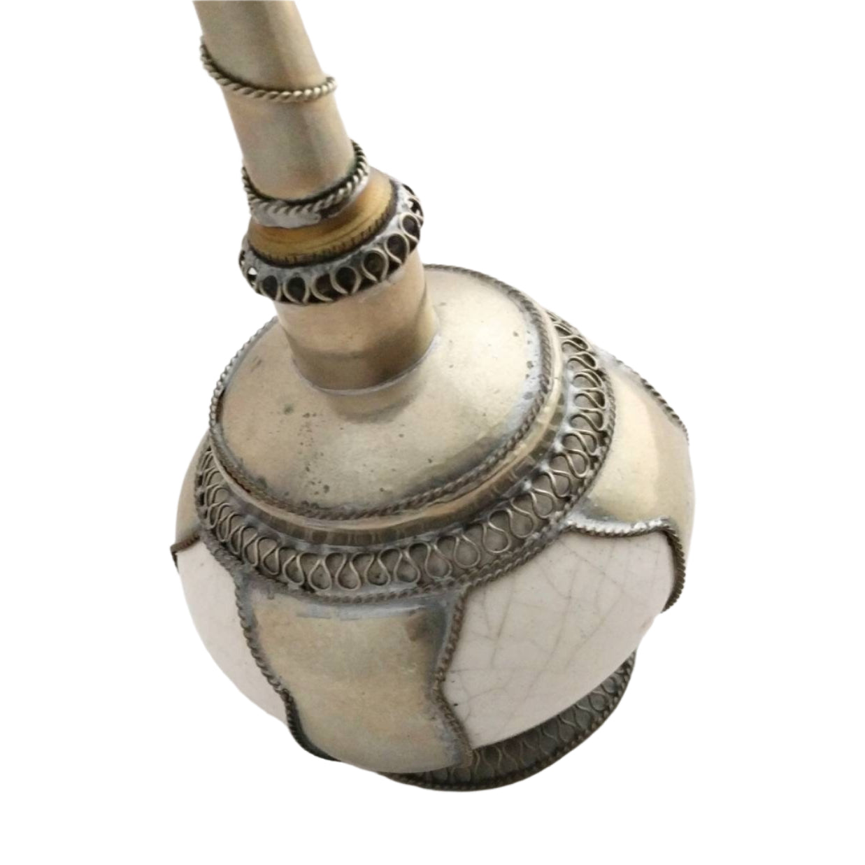 Gulabpash Vintage Rosewater Sprinkler – Mid-Century Italian Ceramic & Silverplate Home Decor