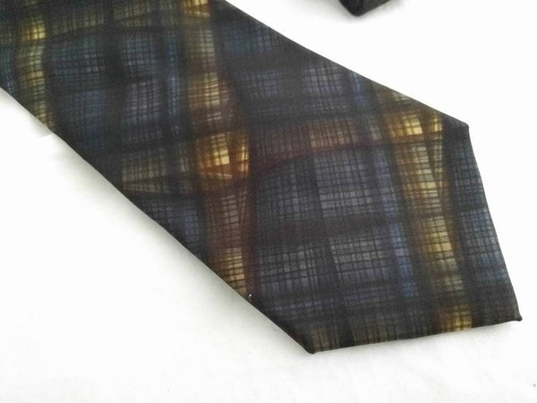 Salvatore Ferragamo Men's Silk Tie - Midnight Blue Plaid, Luxury 100% Silk Designer Tie, Made in Italy, Perfect for Any Occasion
