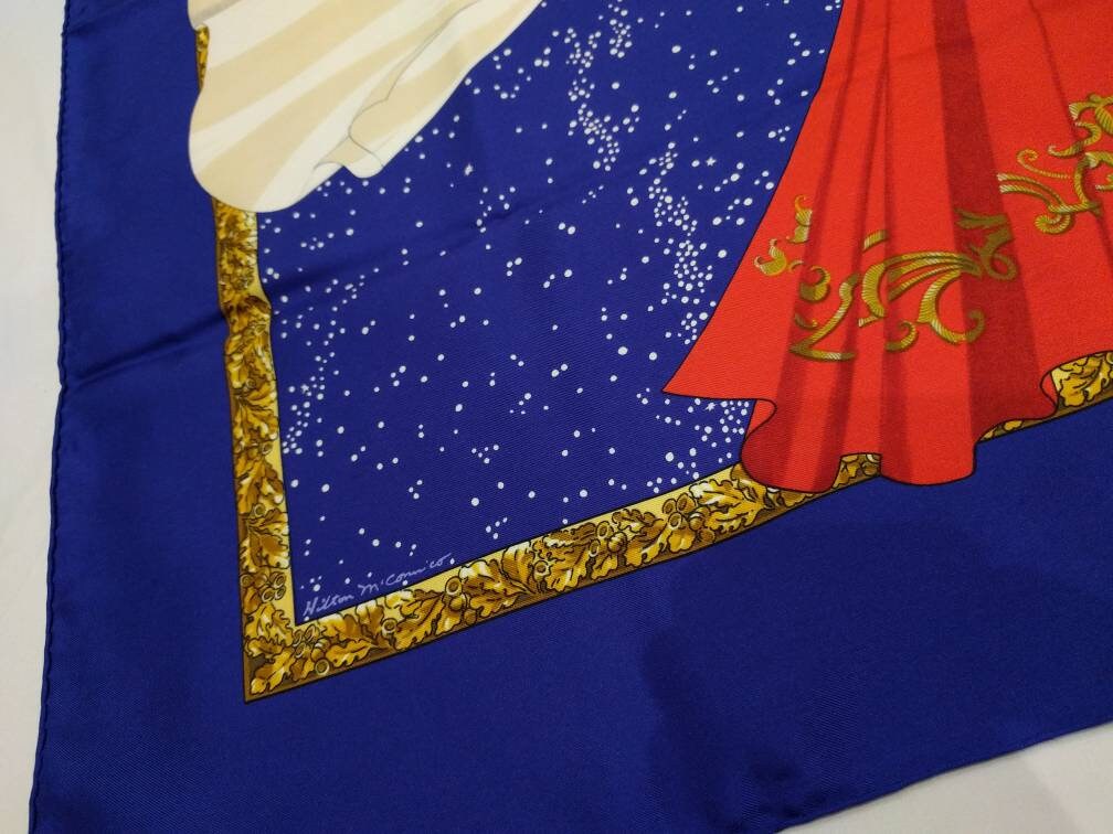 1989 Hermès silk scarf - Blue red white silk scar
