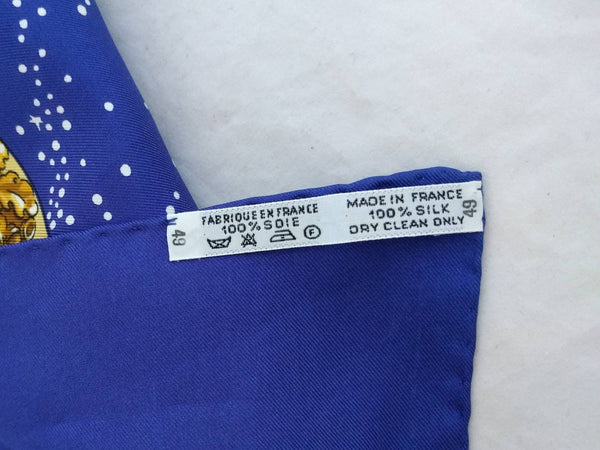 Hermès Souvenirs de Paris silk scarf, blue with red and white, designed by Hilton McConnico - Eiffel Tower design scarf