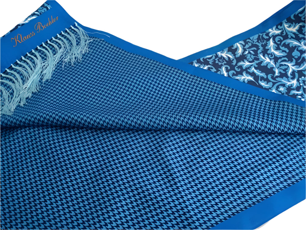 Silk Scarf - Vintage Klaus's Boelher Designer Pure Silk Foulard, Elegant Fashion Accessory, Timeless Style for Any Occasion