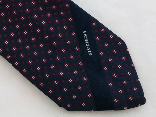 Givenchy Tie – Navy & Red, Classic Designer Necktie, 8cm Wide, Elegant and Timeless