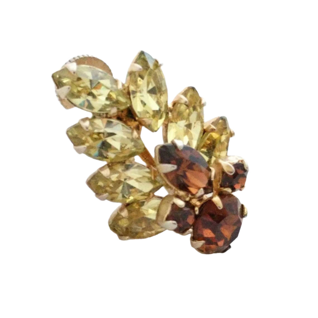 Vintage Sherman Rhinestone Brooch & Earring Set -Mint condition