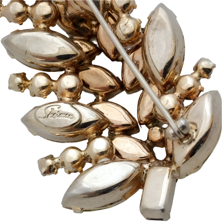 Vintage Sherman Rhinestone Brooch & Earring Set -Mint condition