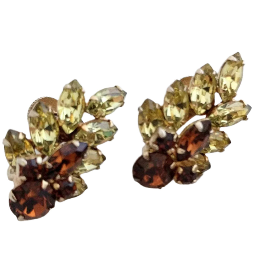 Vintage Sherman Rhinestone Brooch & Earring Set -Mint condition
