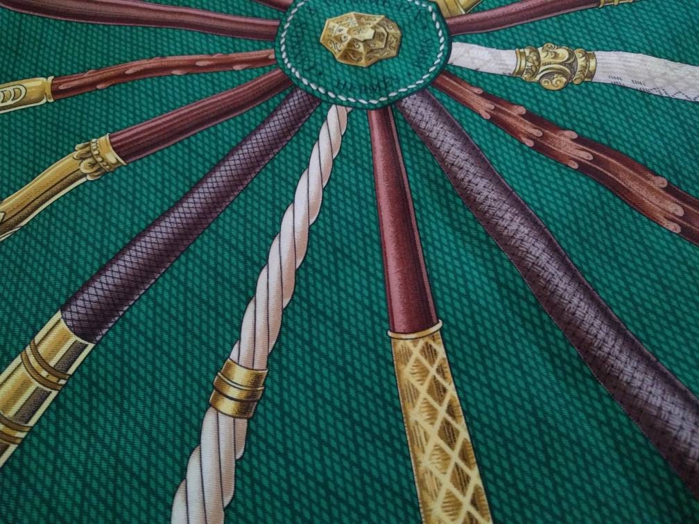 Hermes Cannes et Pommeaux scarf - Rare Hermès silk scarf - Françoise De La Perrière Hermès scarf