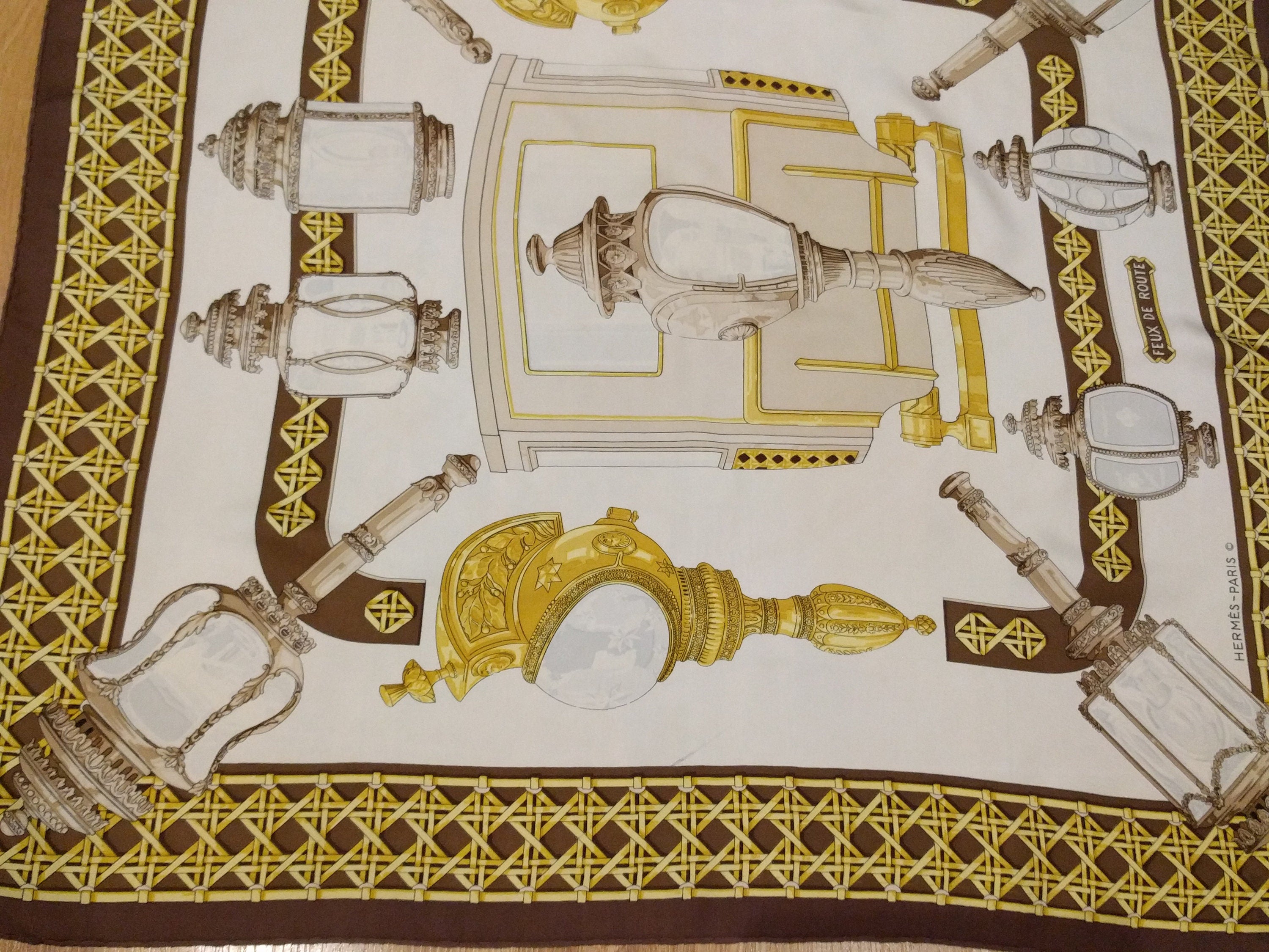 Hermes scarf Feux de Route hermes scarf silk square scarf collectible Hermes Rare Made in France vintage hermes Caty Latham scarf for her