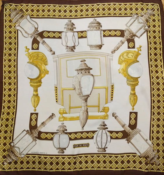 Hermes scarf Feux de Route hermes scarf silk square scarf collectible Hermes Rare Made in France vintage hermes Caty Latham scarf for her