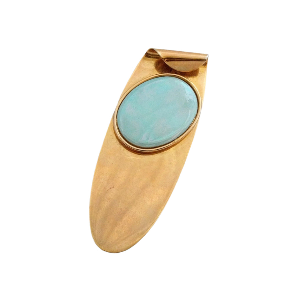 Art Deco Brooch - Modernist brooch - artist made brooch / oversized brooch / blue and golden brooch large