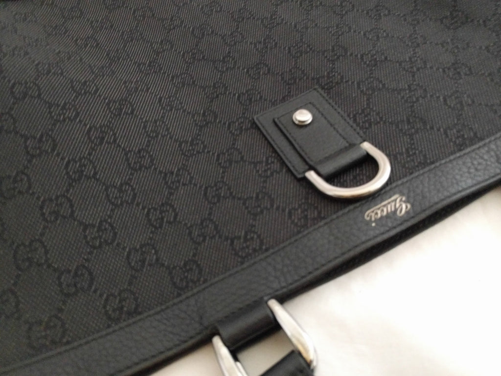 Rare Gucci GG Canvas Abbey D-Ring Tote – Black Monogram, Made in Italy