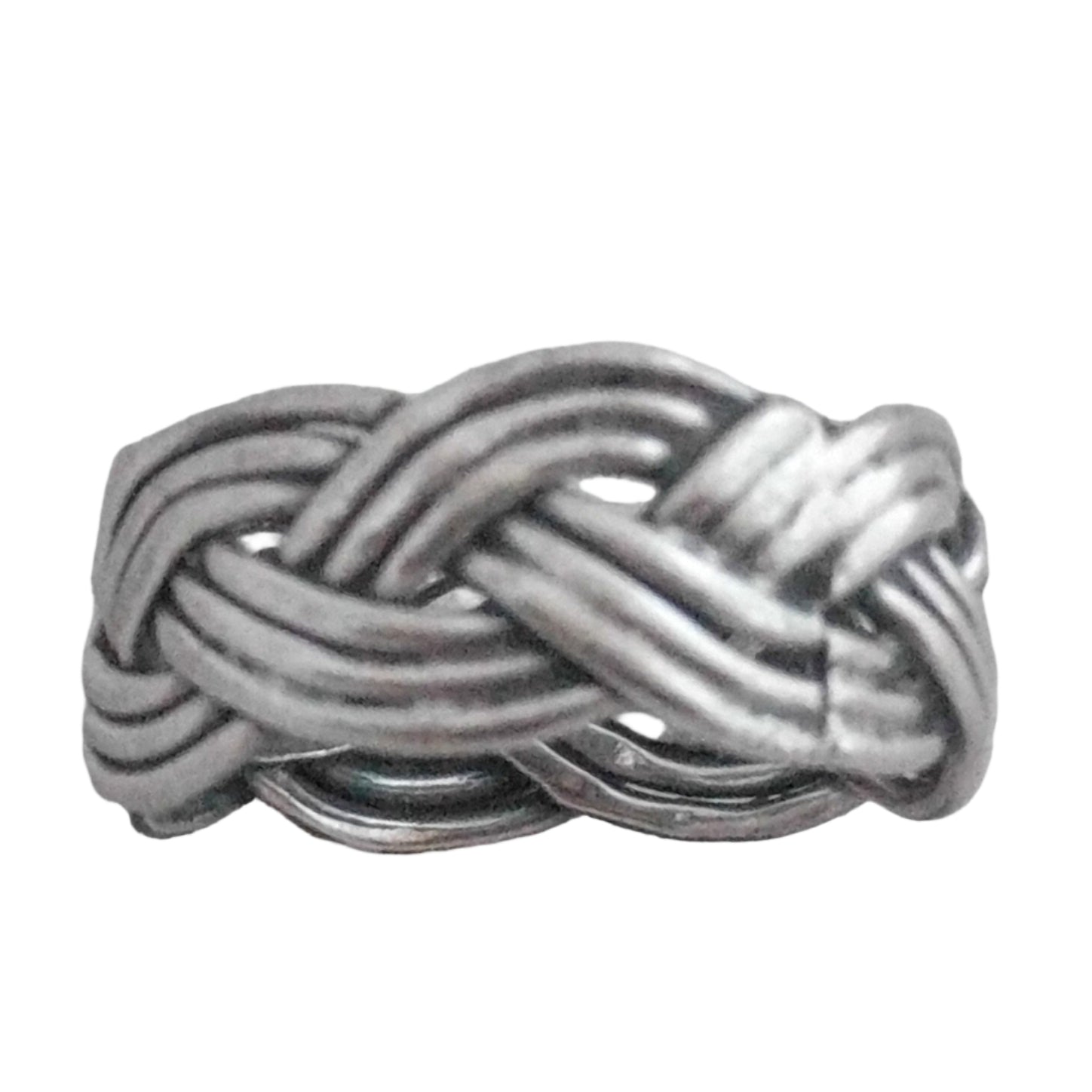 Handmade Sterling Silver Braided Ring 925 – Vintage Size 7 Adjustable Wire Band
