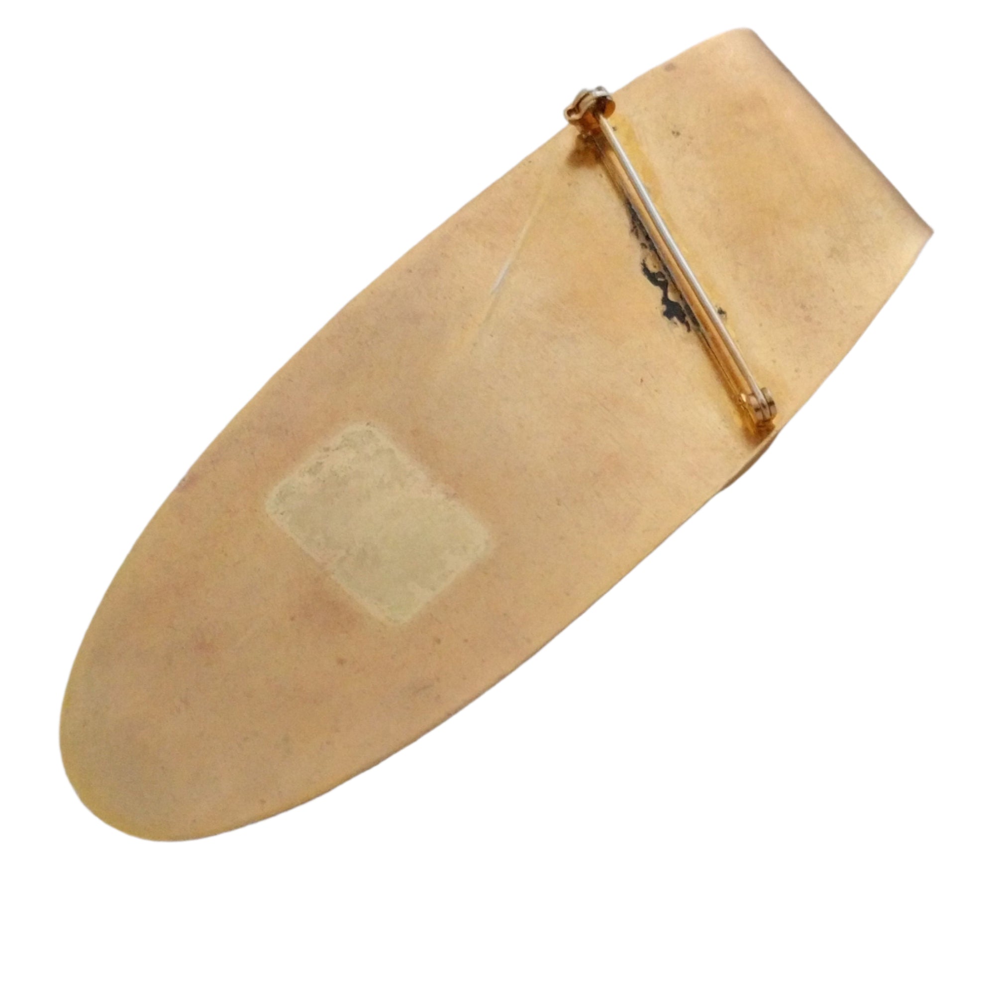 Art Deco Brooch - Modernist brooch - artist made brooch / oversized brooch / blue and golden brooch large