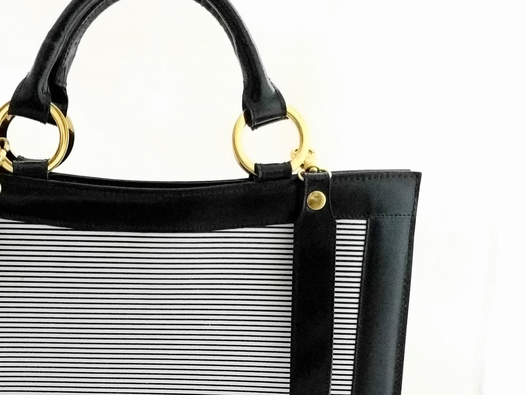 Vintage GEN RIGO Embossed Leather Bag – Black, Made in Italy, 1970s
