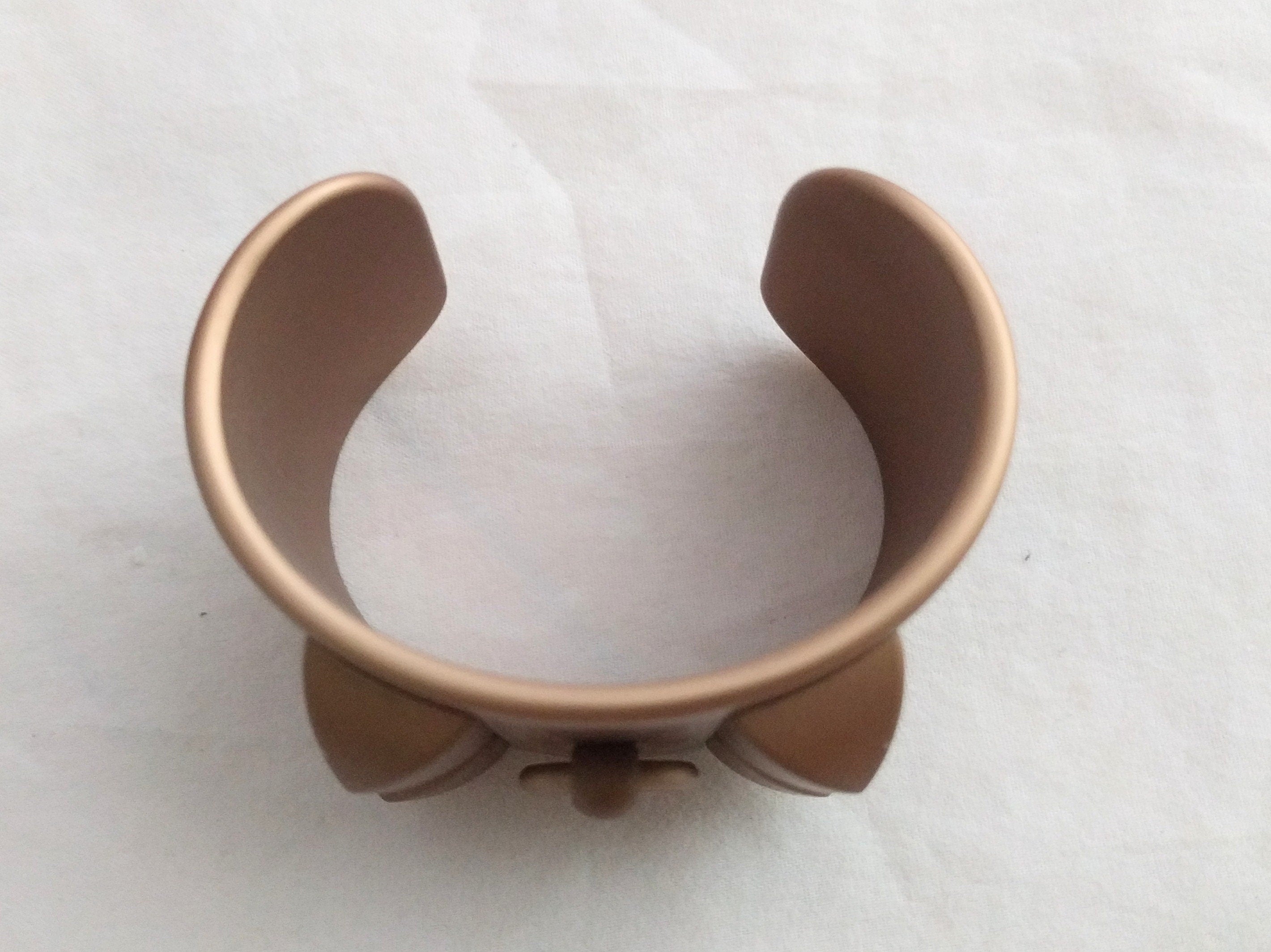 Bold Hermes Matte rose-gold finish cuff bracelet, Collier de Chien style, size 5.7 inches - Bold rose-gold-tone cuff bracelet
