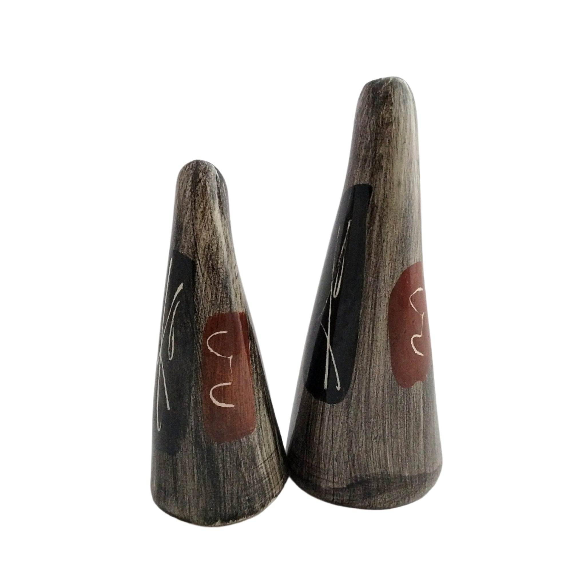 Salt Pepper Shakers - MCM Vintage Salt & Pepper shakers - Glazed art salt pepper shacker