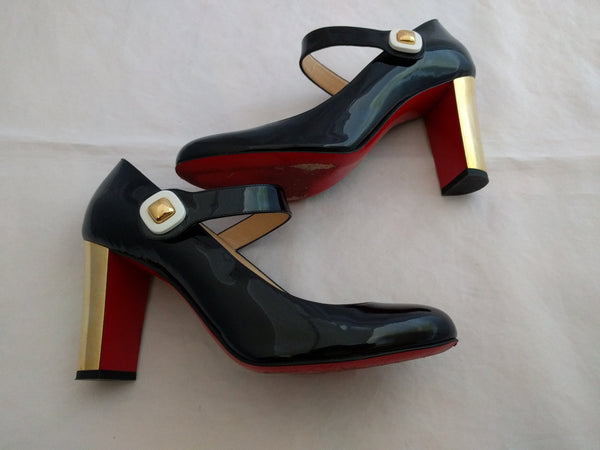 Christian Louboutin BIBABA Mary Jane Pumps – Vintage-Style Leather Heels, Iconic Red Soles, Timeless Elegance