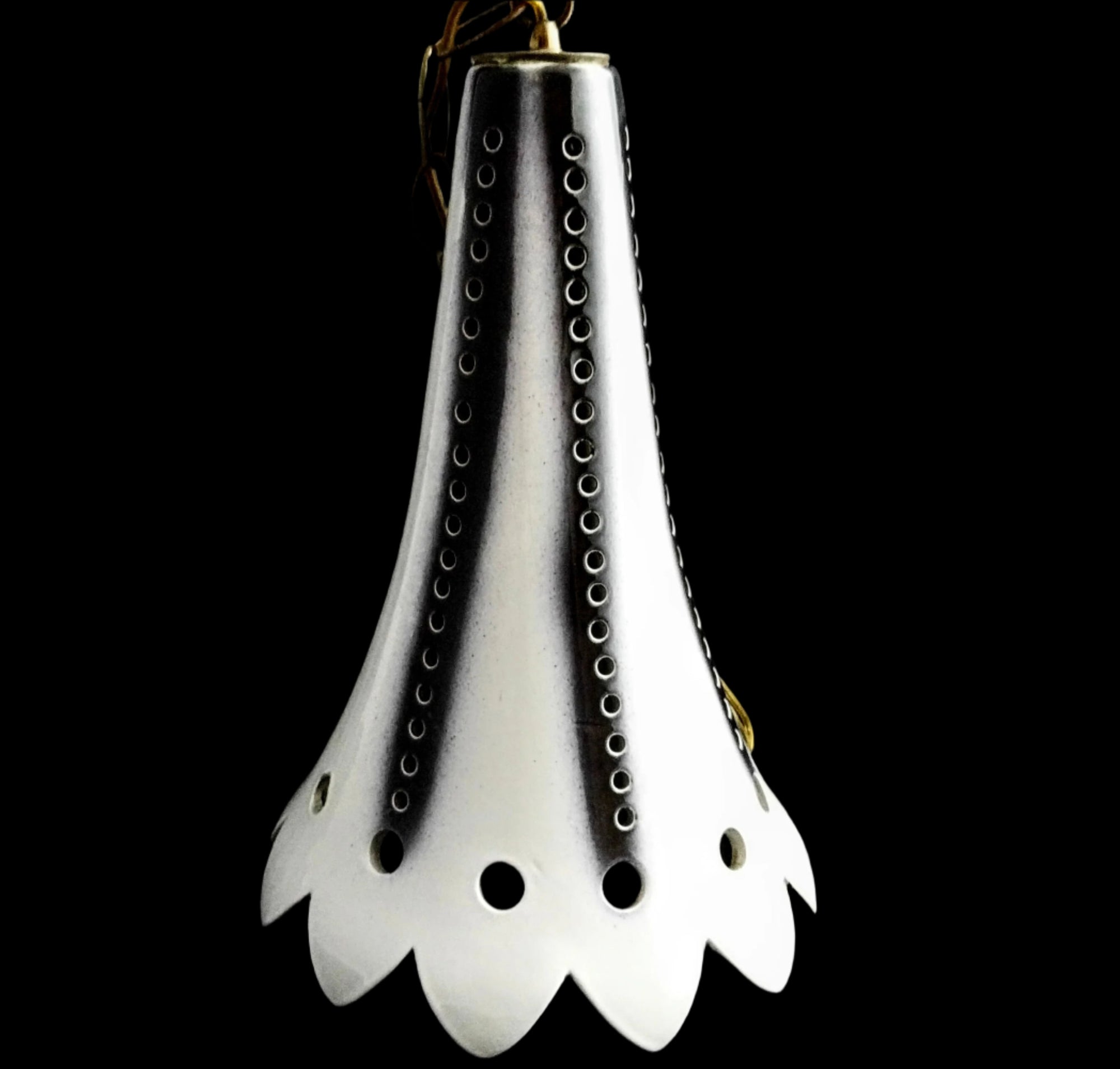 Maurice Chalvignac lamp - white trumpet ceramic lamp - Vintage Canadian pottery