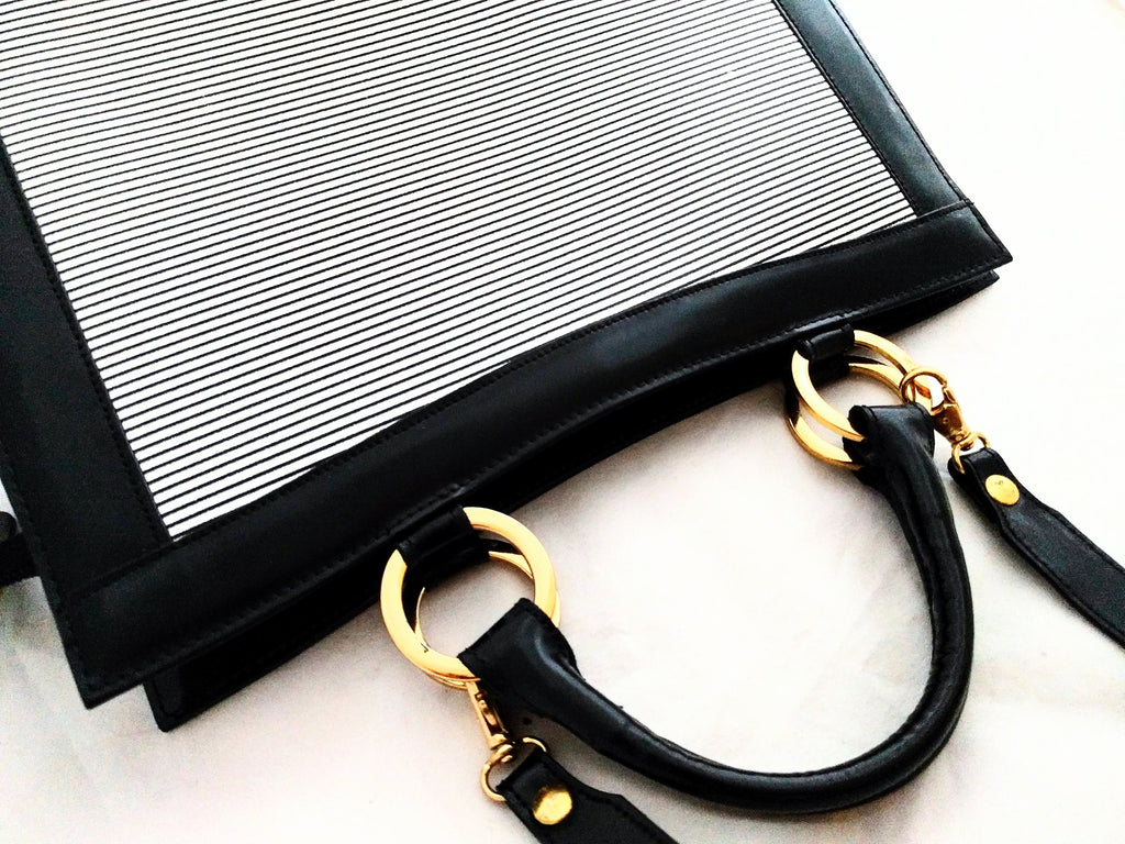 Vintage GEN RIGO Embossed Leather Bag – Black, Made in Italy, 1970s