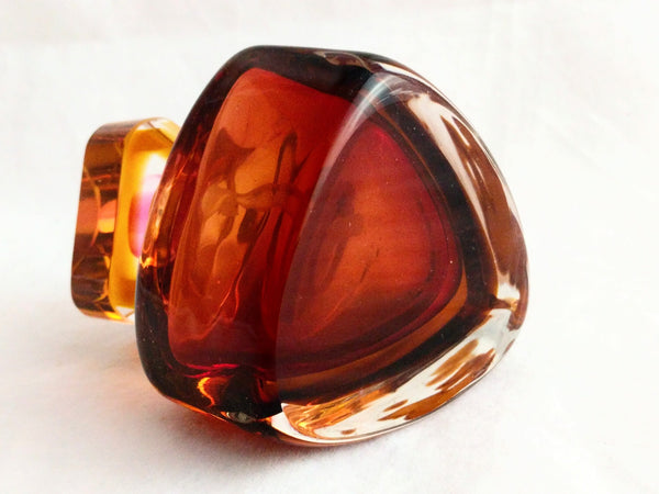 Perfume bottle vintage Murano perfume bottle amber small art Glass Perfume Bottle rare