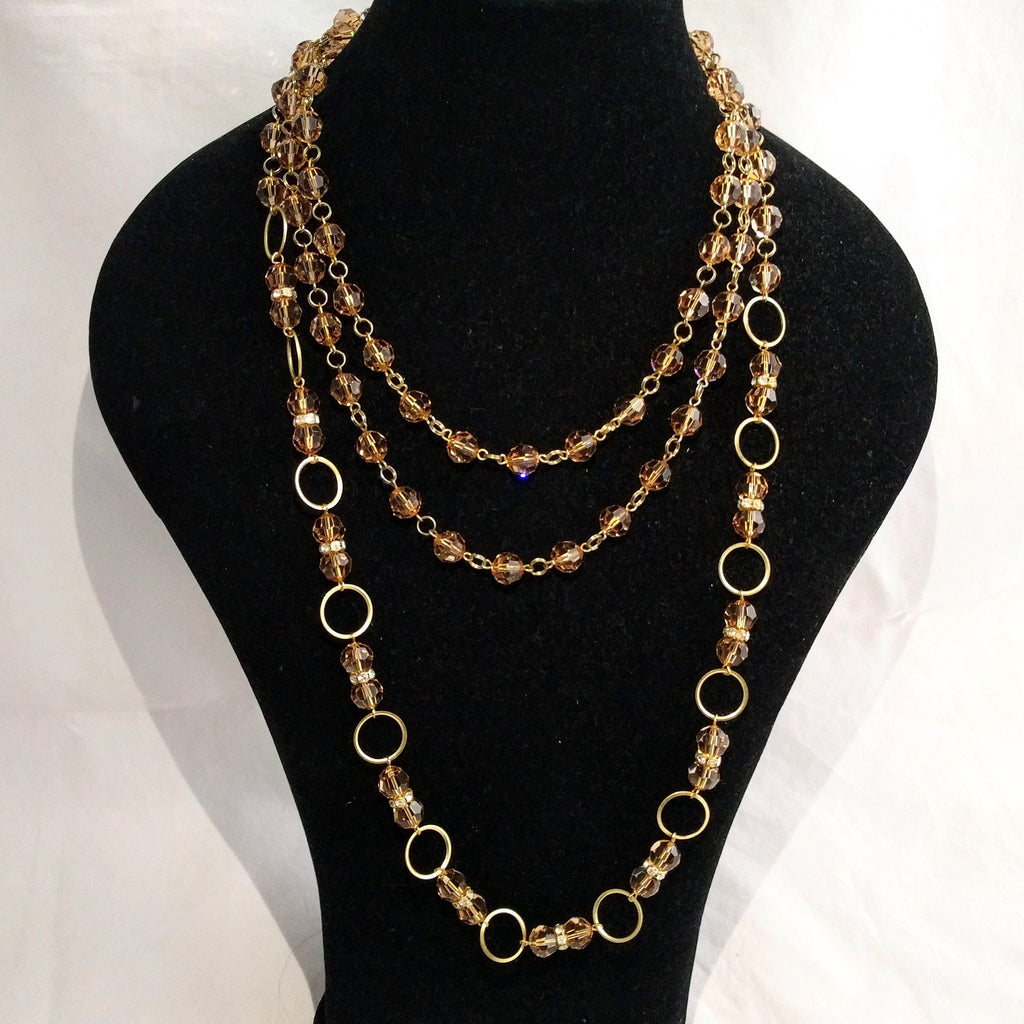 Crystal necklace multi beaded necklace