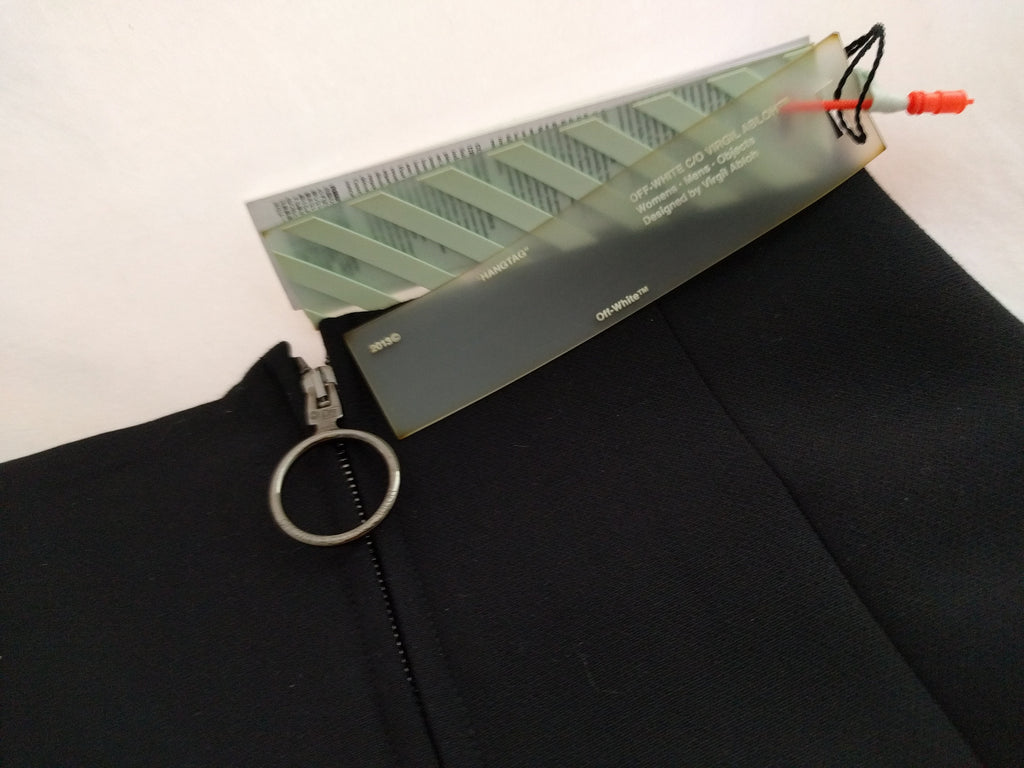 OFF-WHITE c/o Virgil Abloh high waist black pencil skirt, 100% wool, size 38 (XS), new with tags
