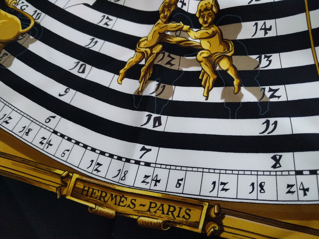 Hermes scarf DIES ET HORE Françoise Façonnet hermes scarf silk square scarf collectible Hermes Astrology scarf Rare Made in France vintage