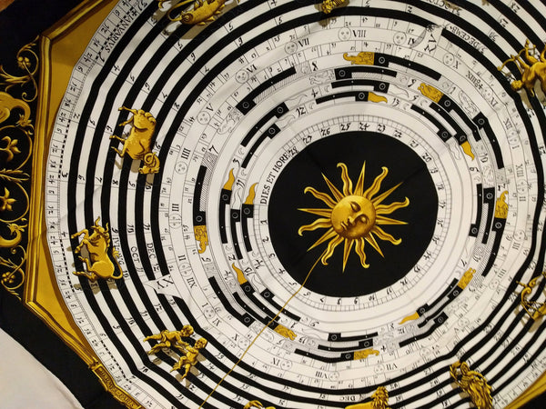 Hermes scarf DIES ET HORE Françoise Façonnet hermes scarf silk square scarf collectible Hermes Astrology scarf Rare Made in France vintage