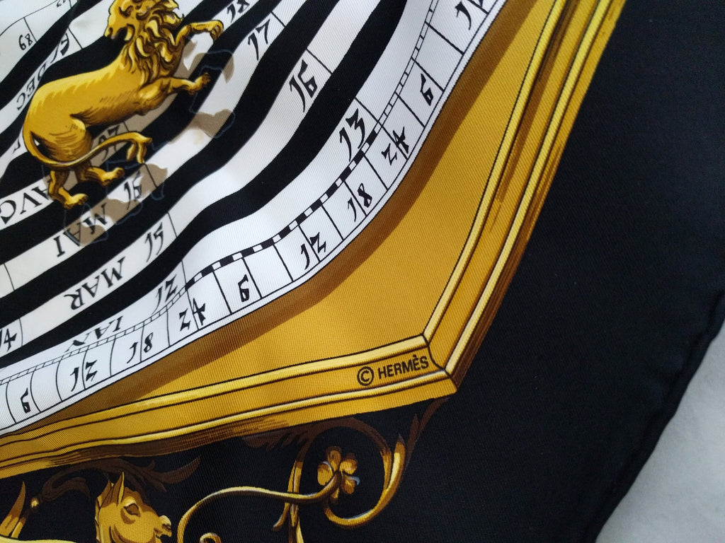 Hermes scarf DIES ET HORE Françoise Façonnet hermes scarf silk square scarf collectible Hermes Astrology scarf Rare Made in France vintage