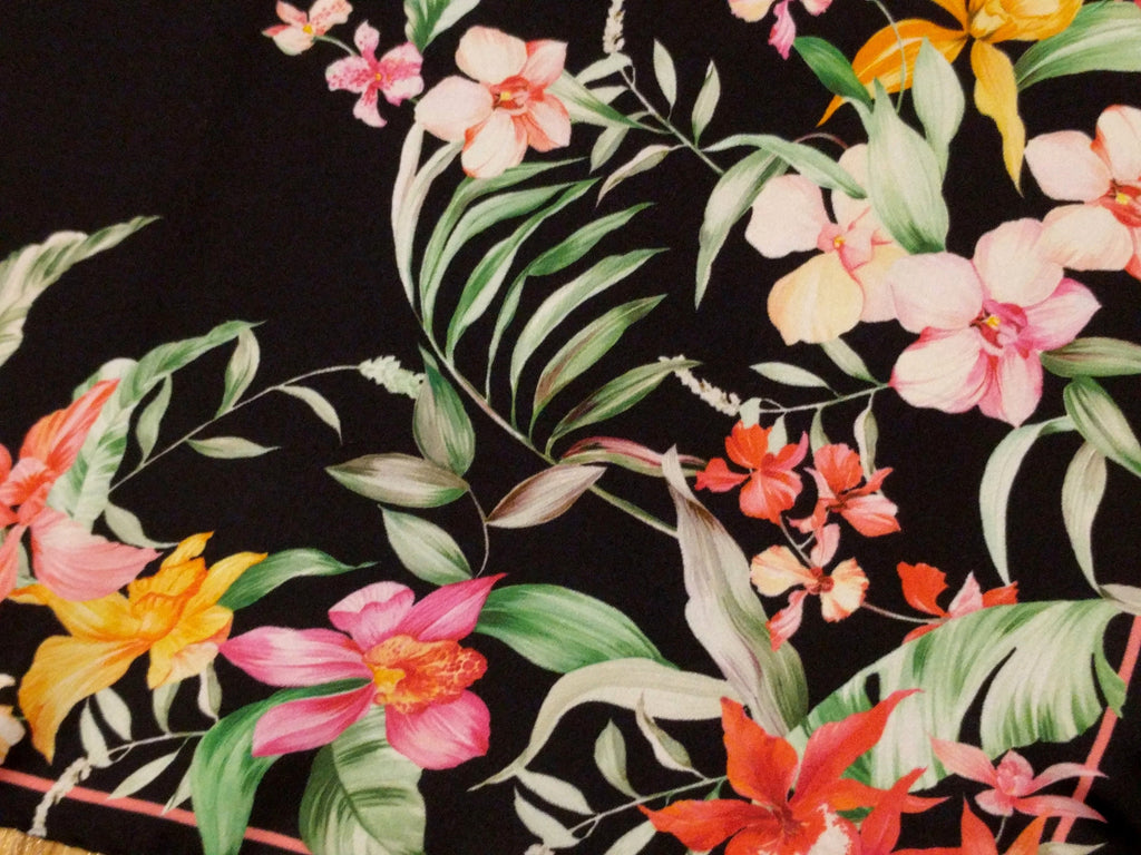 Italian silk scarf - small size Como silk scarf - Made in Italy - Black silk scarf