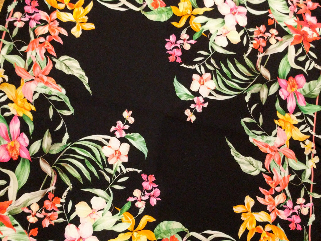 Italian silk scarf - small size Como silk scarf - Made in Italy - Black silk scarf