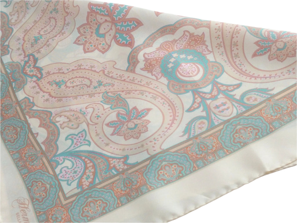 Italian silk scarf - small size Como silk scarf - Made in Italy - Cream silk scarf