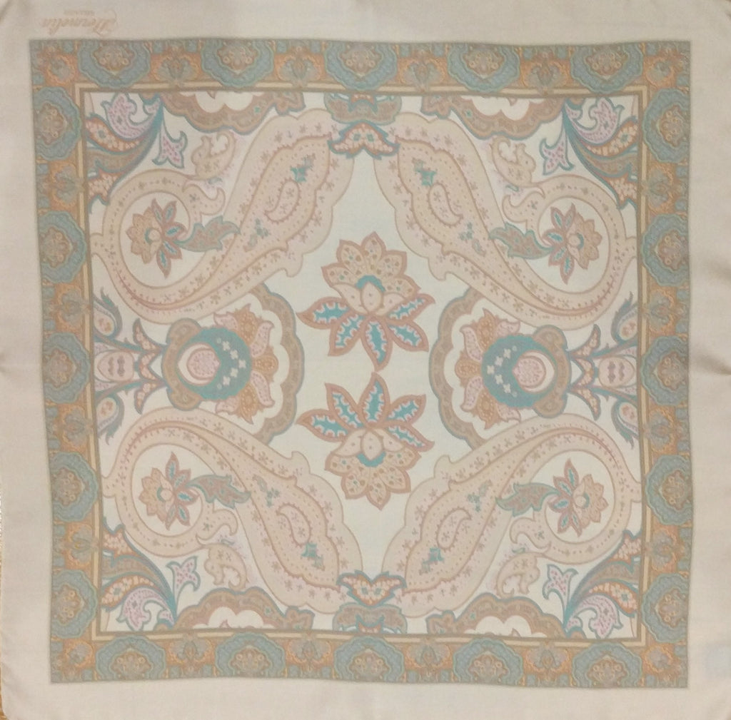 Italian silk scarf - small size Como silk scarf - Made in Italy - Cream silk scarf